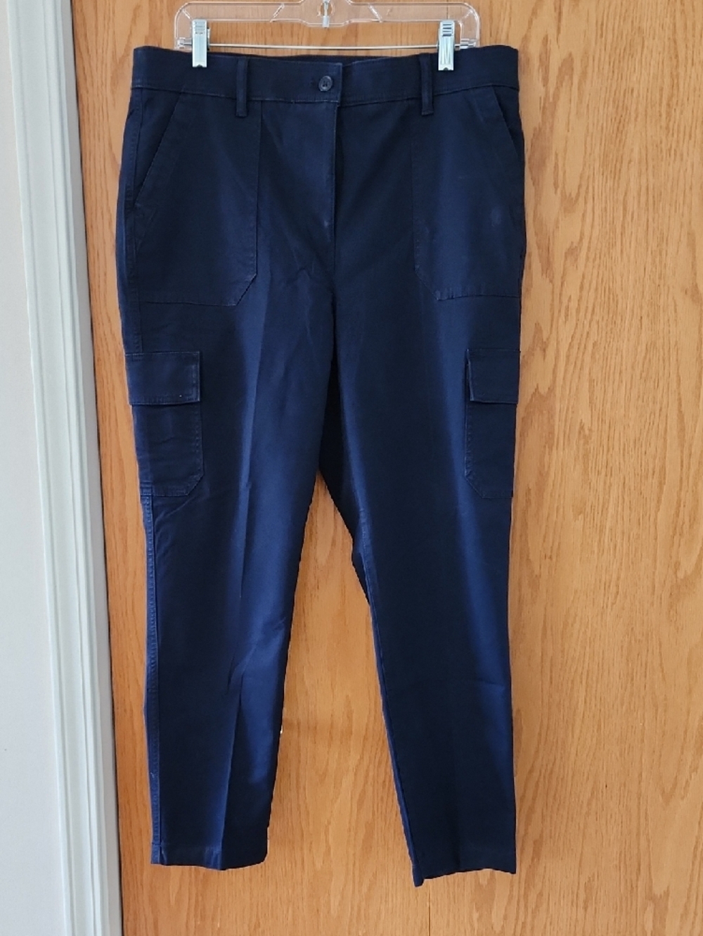 Talbots Navy Straight-Leg Cargo Pants NWT - Picture 4 of 7
